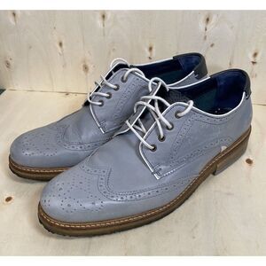 Ted Baker Men's Prycce Blue 9-17409 Leather Lace-up Dress Shoe Wingtip Size 10